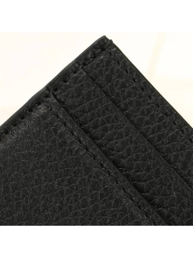 Metal Logo Leather Card Wallet Black - GUCCI - BALAAN 8