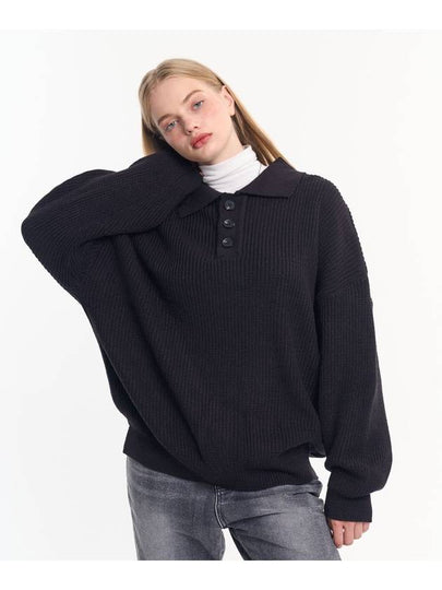 Balloon Collar Knit Top Black - MOO - BALAAN 2