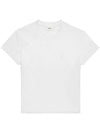 Embroidered Logo Cotton Short Sleeve T-Shirt White - AMI - BALAAN 2