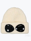 Signature Goggles Wool Beanie White - CP COMPANY - BALAAN 2