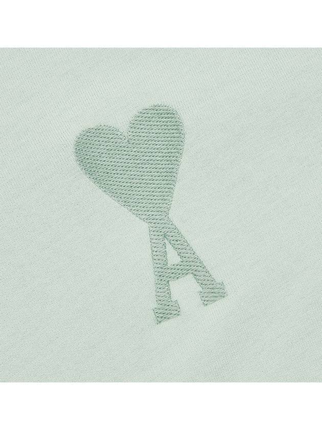 Heart Logo Short Sleeve T-Shirt Aqua Green - AMI - BALAAN 5