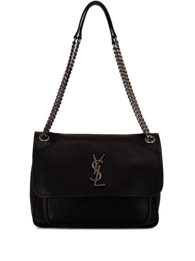 Medium Niki Chain Leather Shoulder Bag Black - SAINT LAURENT - BALAAN 1