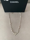 CC logo necklace ribbon crystal pearl silver AB9242 - CHANEL - BALAAN 8