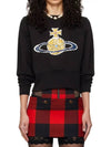 Logo Print Cotton Sweatshirt Black - VIVIENNE WESTWOOD - BALAAN 3