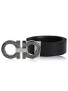 Reversible Gancini Leather Belt Black Brown - SALVATORE FERRAGAMO - BALAAN.