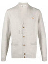 Baby Fox Patch V-neck Cardigan Light Grey - MAISON KITSUNE - BALAAN 2