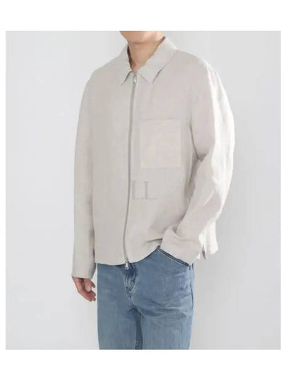 Julius Linen Overshirt Jacket Safari Beige - J.LINDEBERG - BALAAN 2