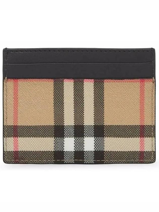 Vintage Check Leather Card Wallet Beige - BURBERRY - BALAAN 2