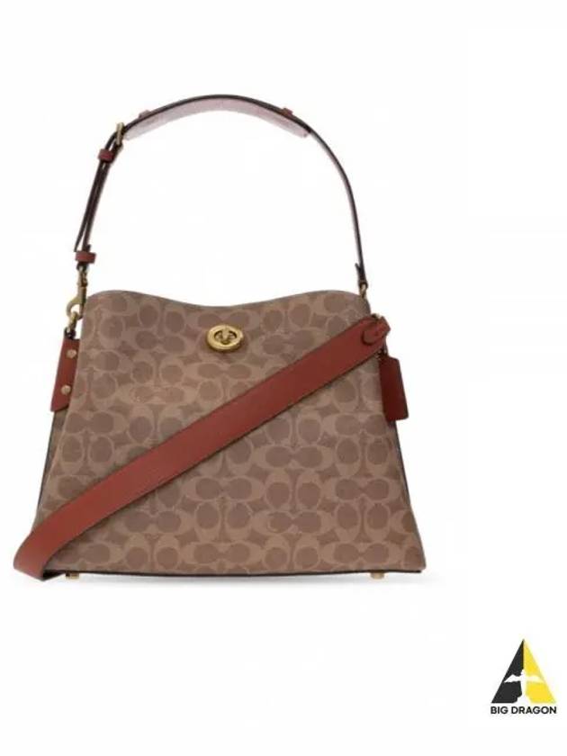 Willow Signature Canvas Shoulder Bag Brown - COACH - BALAAN 2