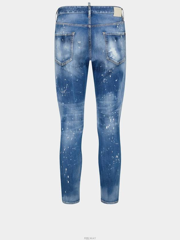 Paint Stretch Cotton Jeans Blue - DSQUARED2 - BALAAN 7