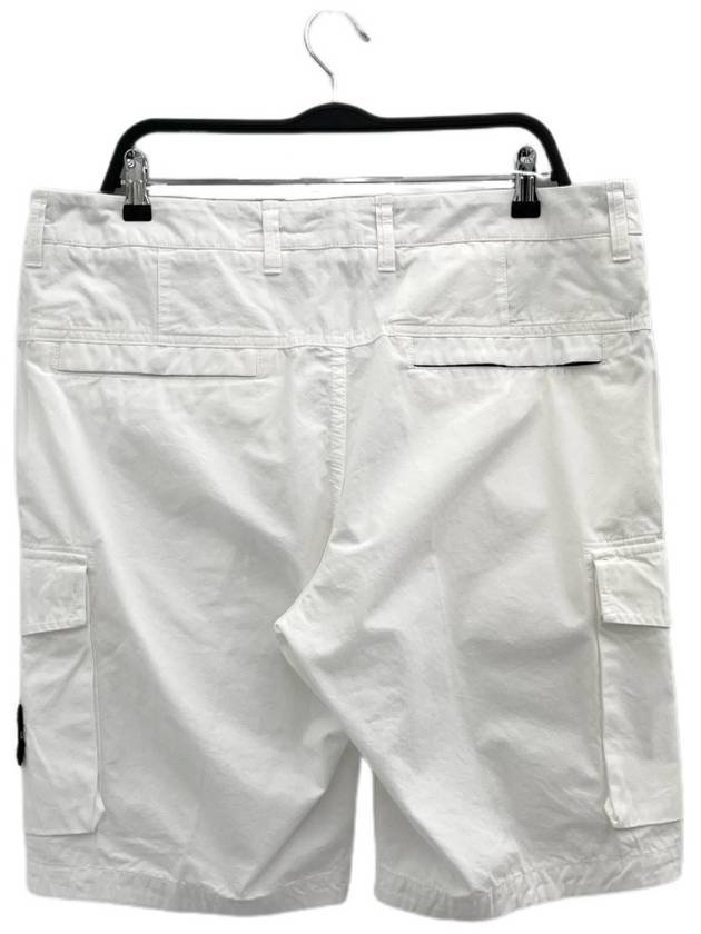 Men's Wappen Cotton Bermuda Cargo Shorts White - STONE ISLAND - BALAAN 3