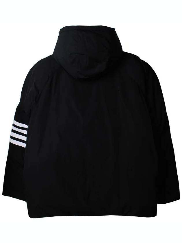 Football 4 Bar Poly Twill Parka Black - THOM BROWNE - BALAAN 4