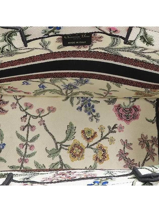 M1296ZEAU M933 White Multi Petites Fleurs Embroidery Book Tote M Size Women s Bag - DIOR - BALAAN 5