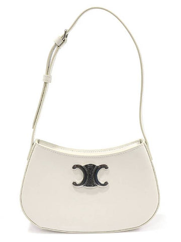 115703BF4 01SI White Shiny Calfskin Silver Triope Medium Tilly Shoulder Bag - CELINE - BALAAN 1