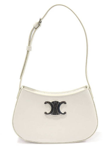 115703BF4 01SI White Shiny Calfskin Silver Triope Medium Tilly Shoulder Bag - CELINE - BALAAN 1