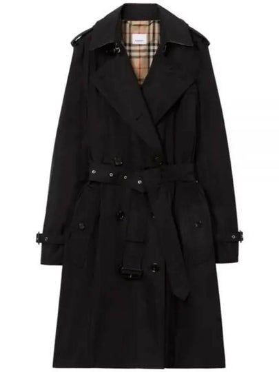 Mid-Length Lightweight Kensington Trench Coat Black - BURBERRY - BALAAN 2