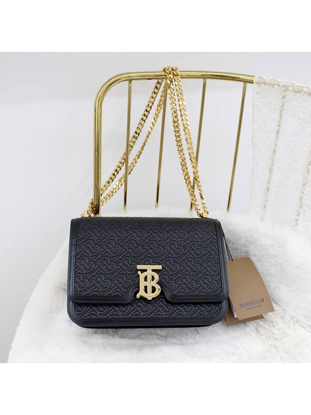 TB Logo Quilted Monogram Medium Shoulder Bag Black - BURBERRY - BALAAN 3