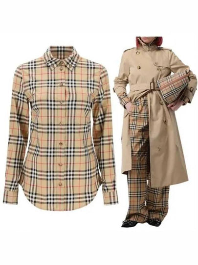 Check Button Shirt Archive Beige - BURBERRY - BALAAN 2