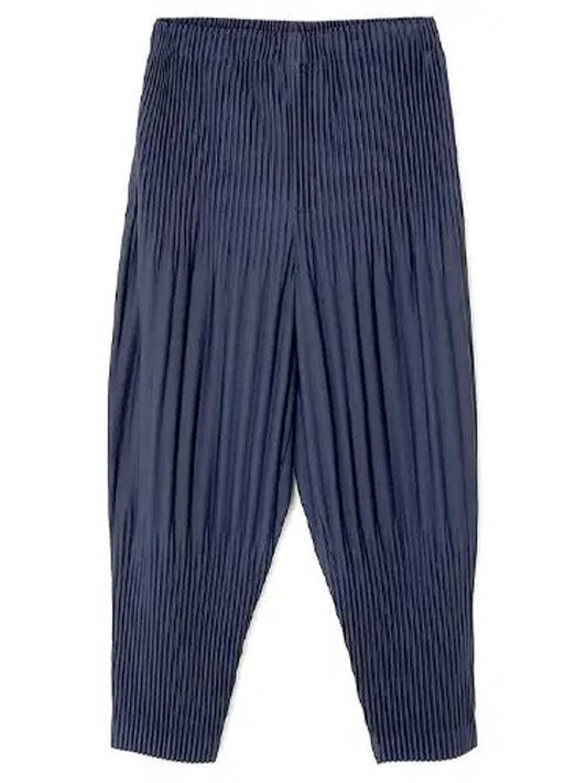 Tapered Pleated Straight Pants Navy - ISSEY MIYAKE - BALAAN 2