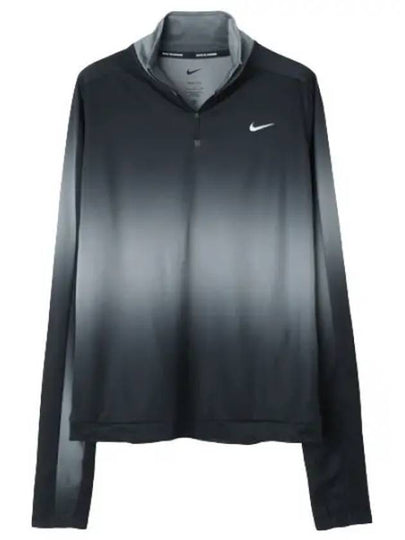 Dri Fit Swoosh Print Half Zip Running Long Sleeve T-shirt Black - NIKE - BALAAN 2