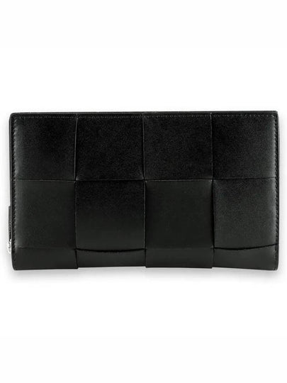 Intrecciato Zipper Around Medium Wallet Black - BOTTEGA VENETA - BALAAN 2