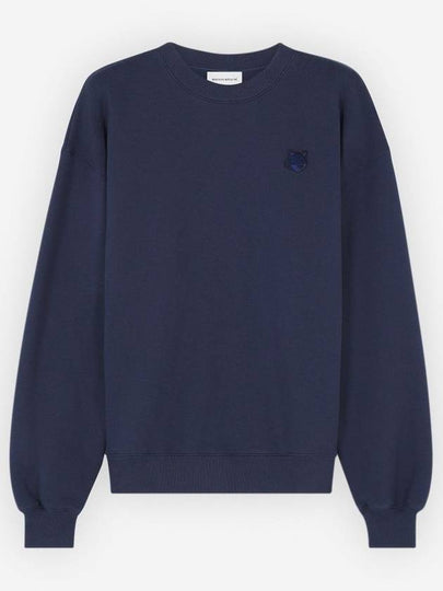 Bold Fox Head Cotton Sweatshirt Ink Blue - MAISON KITSUNE - BALAAN 2