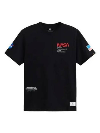 NASA Worm Logo Zen II Short Sleeve T Shirt Black - ALPHA INDUSTRIES - BALAAN 1