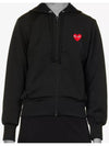 Women's Red Waffen Zip Up Hoodie Black - COMME DES GARCONS PLAY - BALAAN 5