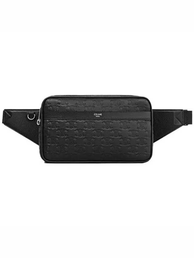 Calfskin Triomphe Embossed Belt Bag Black - CELINE - BALAAN 2