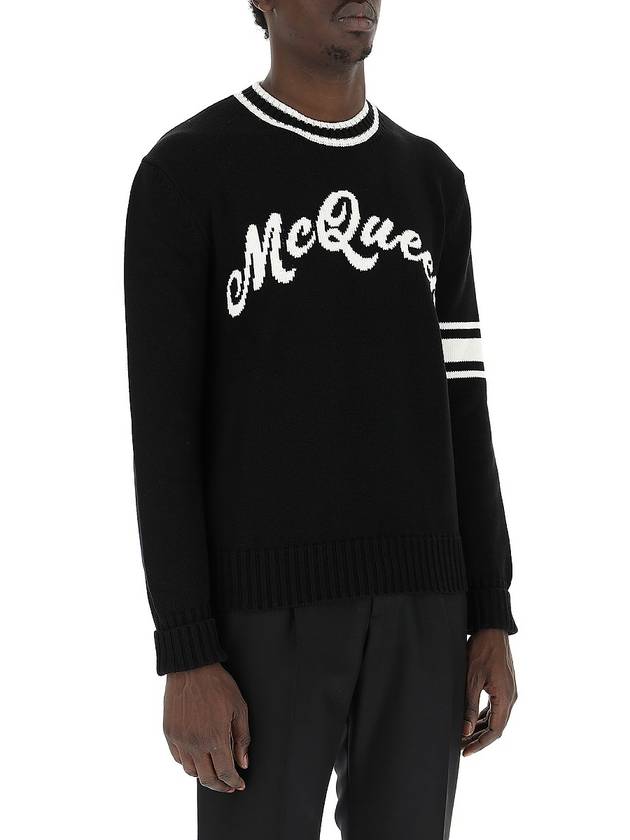 Men's logo pullover round neck knit black knit top 603257 - ALEXANDER MCQUEEN - BALAAN 4