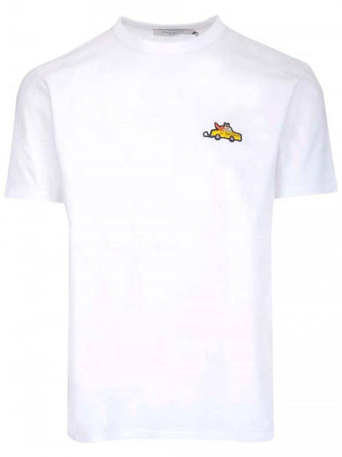 Taxi Patch Classic Short Sleeve T-Shirt White - MAISON KITSUNE - BALAAN 1