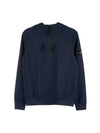 Kids Wappen Patch Soft Shell Zip Up Hoodie Navy - STONE ISLAND - BALAAN 1