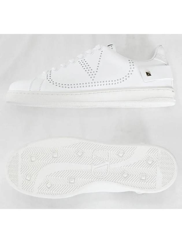 Men's Leather V Logo Backnet Low Top Sneakers White - VALENTINO - BALAAN 7