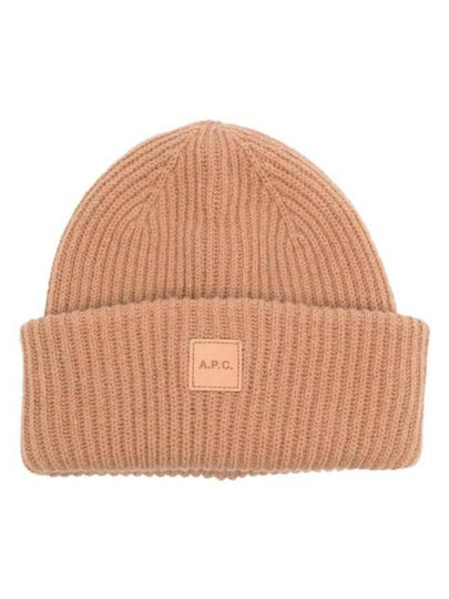 Logo Patch Wool Cashmere Beanie Camel - A.P.C. - BALAAN 2