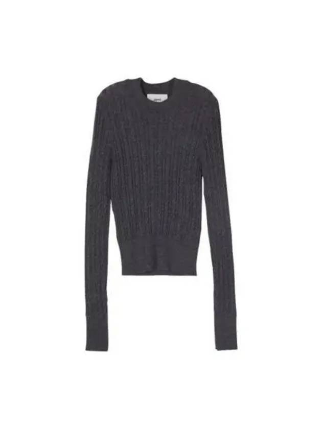 Cable Knit Top Grey - AMI - BALAAN 2