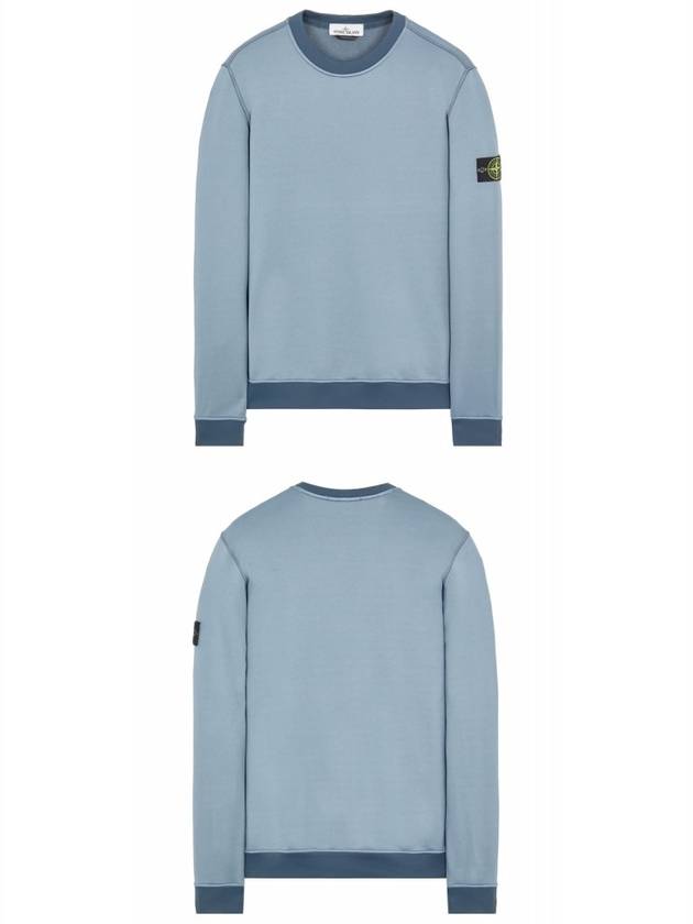 Men's Wappen Patch Round Cotton Nylon Fleece Sweatshirt Sky Blue - STONE ISLAND - BALAAN 5