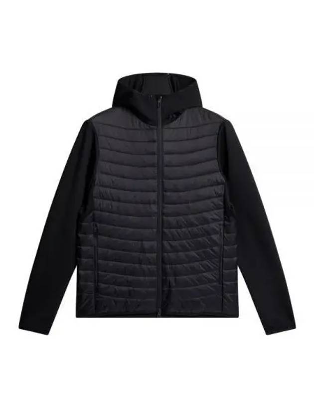 Men's Holden Quilt Hybrid Hooded Jacket Black - J.LINDEBERG - BALAAN 2