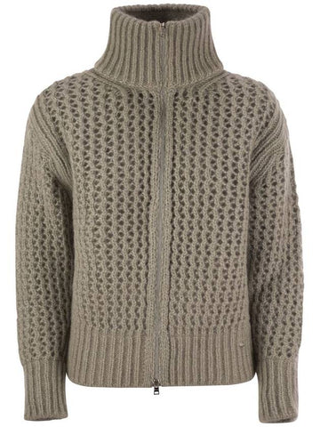 Cardigan in alpaca and wool yarn - HERNO - BALAAN 1