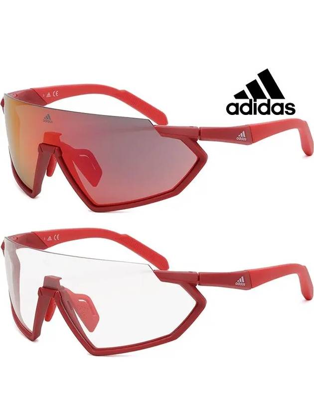 Sports Sunglasses Red Mirror Transparent Day and Night Replacement Lenses Fashion Fishing Riding Cycle SP0041 67U - ADIDAS - BALAAN 7