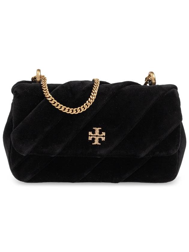 Tory Burch Velvet Shoulder Bag Kira Mini, Women's, Black - TORY BURCH - BALAAN 1