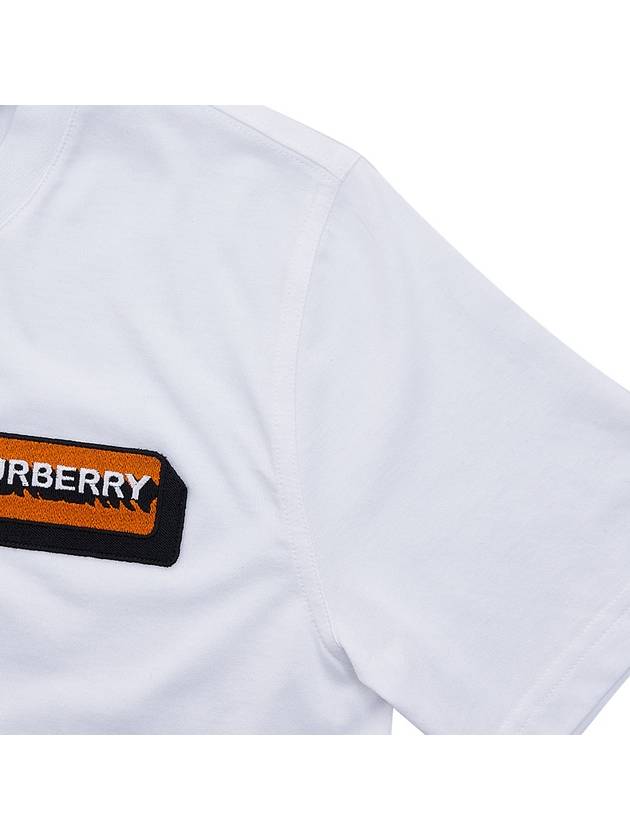 Logo Applique Cotton Short Sleeve T-Shirt White - BURBERRY - BALAAN 5