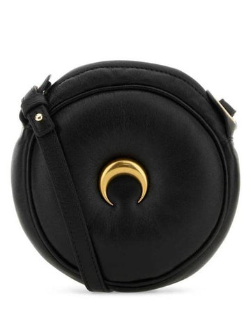 Moon Logo Leather Cross Bag Black - MARINE SERRE - BALAAN 1