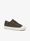 Domino FF Fabric Low Top Sneakers Brown - FENDI - BALAAN 3