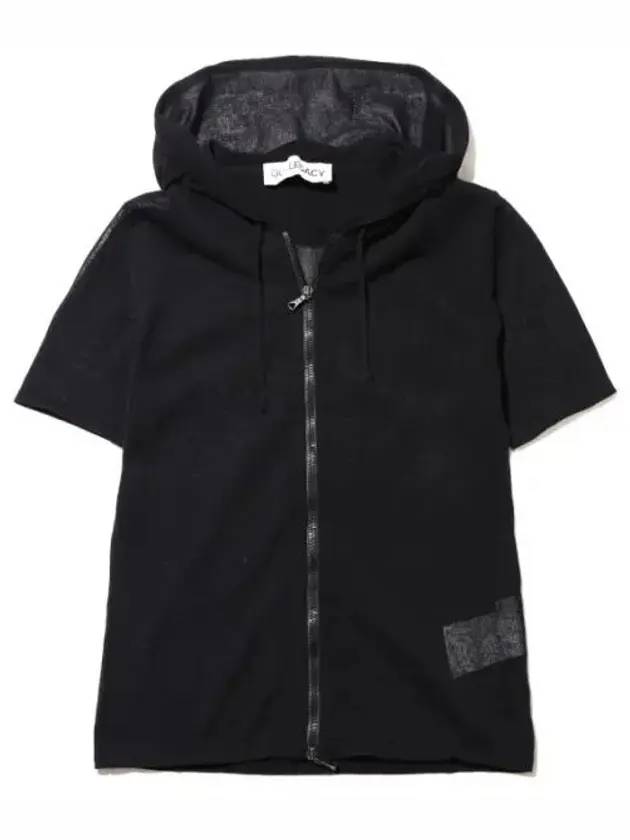 Knit Slim Shorts Sleeve Zip-Up Hoodie Black - OUR LEGACY - BALAAN 1