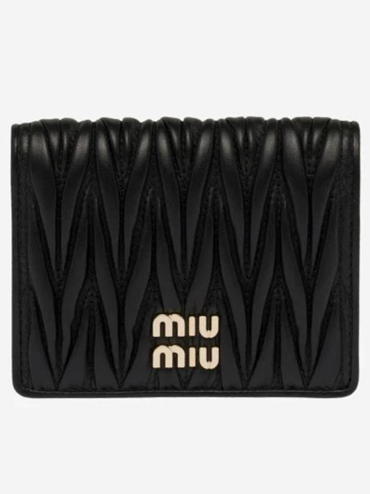 Matelasse Leather Half Wallet Black - MIU MIU - BALAAN 2