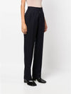 Herringbone Wool Pleated Straight Pants Navy - MAISON MARGIELA - BALAAN 4