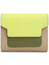 Saffiano Tri-Fold Half Wallet Yellow - MARNI - BALAAN 2