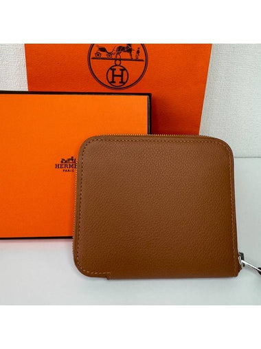 Women s Half Wallet Silk Compact Gold Color H085879CKAA - HERMES - BALAAN 1