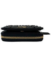 Matelasse Logo Zip Around Half Wallet Black - MIU MIU - BALAAN 6