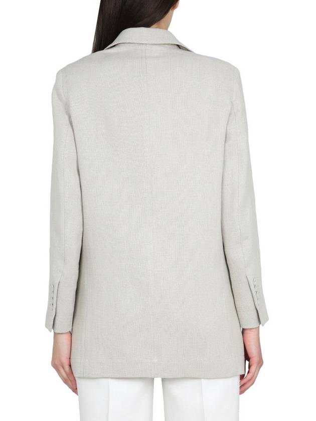 Women's Oversized Linen Blazer Jacket White - MAX MARA - BALAAN 4